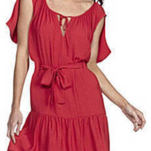 New BCBGMaxAzria Oni Dress XXSmall Cape Sleeve Hi Low - Picture 1 of 3